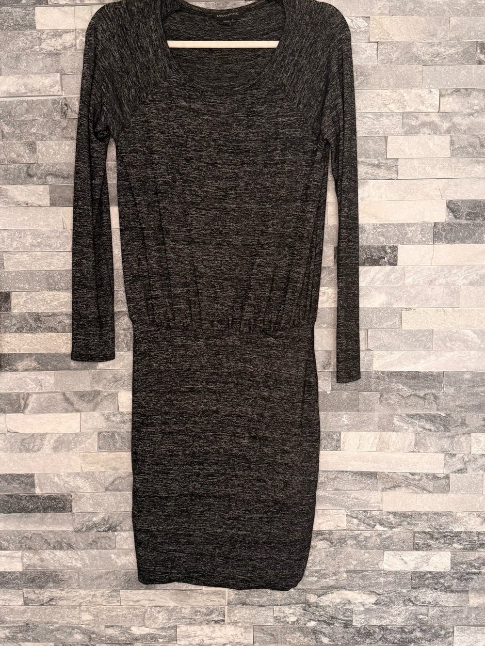 Banana Republic Charcoal Heather Long Sleeve Knit Dress